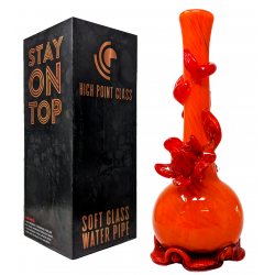 High Point Glass - 14" Blooming Beauty Ripple Base Water Pipe - [MAHE-1412]